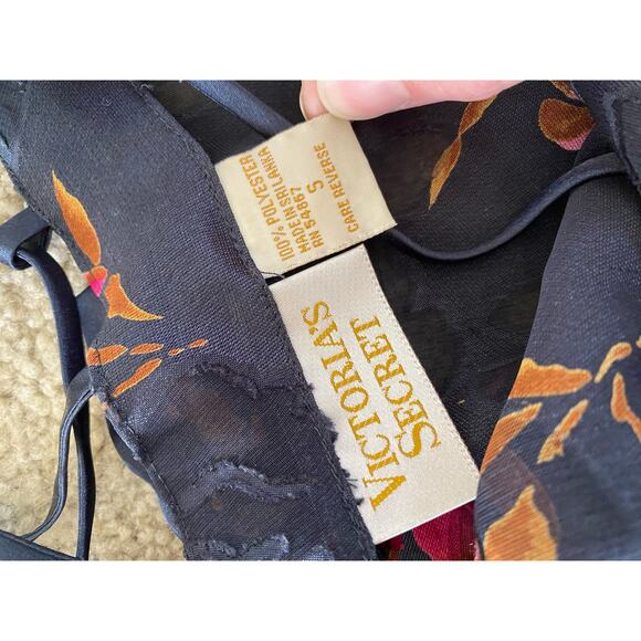 Vintage 90s Y2K Gold Label Victoria's Secret Slip Dress Floral Strappy Lingerie - Picture 6 of 7